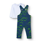 HelloBaby Erkek Bebek Salopet-Sweatshirt Süprem Bisiklet Yaka Uzun Kol Reçme Paça