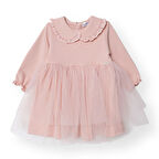 Bebetto Kız Bebek Cutie Elbise İki İplik Bebe Yaka Uzun Kol