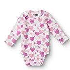 HelloBaby Kız Bebek Uzun Kol Body Ribana Zarf Yaka Uzun Kol