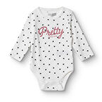 HelloBaby Kız Bebek Uzun Kol Body Ribana Zarf Yaka Uzun Kol