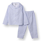 HelloBaby Erkek Bebek Uzun Kol Pijama Takımı Düğmeli Pamuklu Bebe Yaka Reçme Paça