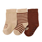 HelloBaby Erkek Bebek 3lü Kaydırmaz Çorap