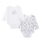 HelloBaby Erkek Bebek 2li Uzun Kol Body İnterlok Çıtçıtlı Yaka