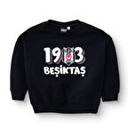 Beşiktaş Unisex Sweatshirt İki İplik Bisiklet Yaka Uzun Kol