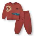 HelloBaby Erkek Bebek Eşofman Takımı Üç İplik Uzun Kol Ribanalı Paça