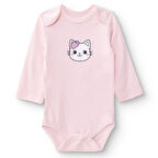 HelloBaby  Kız Bebek Uzun Kol Body Zarf Yaka Uzun Kol Ribana Paça