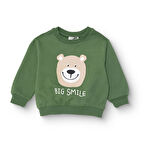 HelloBaby Erkek Bebek Sweatshirt Şardonlu İki İplik Bisiklet Yaka Uzun Kol