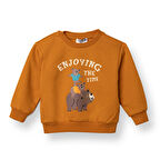 HelloBaby Erkek Bebek Sweatshirt Şardonlu İki İplik Uzun Kol