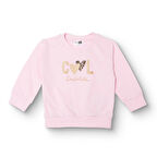 HelloBaby Kız Bebek Sweatshirt Şardonlu İki İplik Bisiklet Yaka Uzun Kol