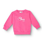 HelloBaby Kız Bebek Sweatshirt Şardonlu İki İplik Bisiklet Yaka Uzun Kol