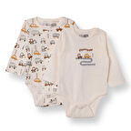 HelloBaby Erkek Bebek 2li Uzun Kol Body Ribana Çıtçıtlı Yaka Uzun Kol