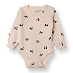 HelloBaby Kız Bebek Uzun Kol Body İnterlok Çıtçıtlı Yaka Uzun Kol