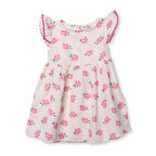 HelloBaby Kız Bebek Ditsy Flower Elbise Bisiklet Yaka Kısa Kol