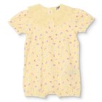 HelloBaby Kız Bebek Kısa Tulum Çiçek Baskılı Çıtçıtlı Bebe Yaka Short Sleeve Lastikli