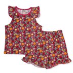 HelloBaby Kız Bebek Atlet-Şort Meyve Baskılı Bisiklet Yaka Sleeveless Reçme