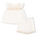HelloBaby HelloBaby, Kız, Bluz-Şort, Soyut Baskılı, Düğmeli, Vintage Girl, Bisiklet Yaka, Kısa Paça, Kısa Kol