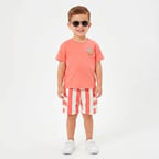 HelloBaby Erkek Bebek Tişört-Şort Meyve Baskılı Bağcıklı Bisiklet Yaka Short Sleeve Reçme