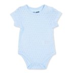 HelloBaby Erkek Bebek Jakarlı Body Çıtçıtlı Zarf Yaka Kısa Kol