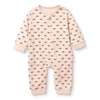 HelloBaby Kız Bebek Tulum Fiyonk Baskılı Fermuarlı Bisiklet Yaka Long Sleeve Ribanalı