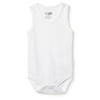 HelloBaby Unisex Beyaz Body Çıtçıtlı Bisiklet Yaka Atlet Kol Beyaz