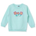 HelloBaby Kız Bebek Sweatshirt Çiçek Baskılı Bisiklet Yaka Uzun Kol