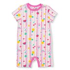 HelloBaby Kız Bebek Kısa Tulum Meyve Baskılı Çıtçıtlı Bisiklet Yaka Kısa Kol Reçme