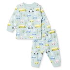 HelloBaby Erkek Bebek Pijama Takımı Araba Baskılı Çıtçıtlı Bisiklet Yaka Long Sleeve Ribanalı