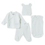 Tiffany Unisex Prematüre Set Çıtçıtlı Zarf Yaka Long Sleeve Patikli