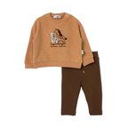 Bebetto Erkek Bebek Sweatshirt-Alt Hayvan Baskılı Çıtçıtlı Bisiklet Yaka Long Sleeve Patiksiz