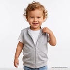 HelloBaby Erkek Bebek Basic Yelek Bisiklet Yaka Fermuarlı Atlet
