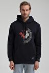 Kapüşonlu Lacivert Slim Fit Sweatshirt 22FWM64030