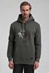 Kapüşonlu Haki Slim Fit Sweatshirt 22FWM64030