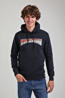Kapüşonlu Lacivert Slim Fit Hoodie 23FWM64058
