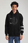 Kapüşonlu Siyah Slim Fit Hoodie 23FWM64054