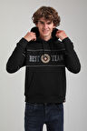 Kapüşonlu Siyah Slim Fit Hoodie 23FWM64056