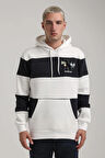 Kapüşonlu Ekru Slim Fit Full-Zip Sweatshirt 24FWM64077
