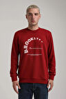 Bisiklet Yaka Bordo Slim Fit Sweatshirt 24FWM60172