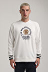 Bisiklet Yaka Ekru Slim Fit Sweatshirt 24FWM60187