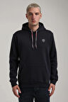 Kapüşonlu Lacivert Slim Fit Full-Zip Sweatshirt 24FWM64084
