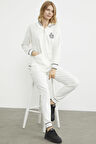 Nakış Detaylı Jogger Eşofman Takım - Ekru