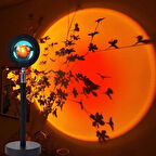 Coverzone Gün Batımı Projeksiyon Masa Lambası Romantik Fotoğraf Çekimi Aydınlatma Standlı USB Led Işık Kırmızı Gün Batımı [Enerji Sınıfı A+]