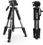 Zomei Q111 Kamera Cep Telefonu Alüminyum Alaşım Seyahat Tripodu Hafif Kamera Üç Ayaklı 3 Yönlü Döner Başlık Hızlı Değiştirme Plakası Cep Telefonu Tutucu ve Çanta 47 – 140 cm Gri Renk