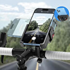 Coverzone Motosiklet ve Scooter için Gidon Uyumlu Telefon Tutucu Orijinal Malzeme Yüksek Kalite Güneşlik Tasarımlı Universal Modellere Uyumlu Kolay Kurulum PB11 Plus AD