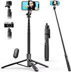 Coverzone Selfie Stick Tripod - Magic Snapshot, 2’si 1 Arada, 156cm Ayarlı, Hafif Alüminyum Alaşım | Q06