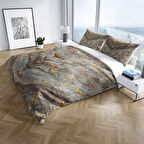 Cattleya Marble 3D Temalı Pamuk Saten Çift Kişilik Nevresim Takımı