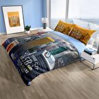 Monohome Perlasera New York 3D Temalı Pamuk Saten Çift Kişilik Nevresim Takımı