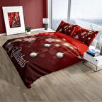 Cattleya Ny Flake 3D Temalı Pamuk Saten Çift Kişilik Nevresim Takımı