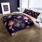 Cattleya Noble 3D Temalı Pamuk Saten Çift Kişilik Nevresim Takımı