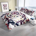 Cattleya Rings 3D Temalı Pamuk Saten Çift Kişilik Nevresim Takımı