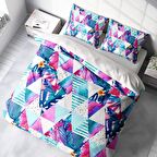 Monohome Geometric Tropical Geometrik Pamuk Saten Çift Kişilik Nevresim Takımı